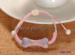 Hand-woven rope bracelet with bone