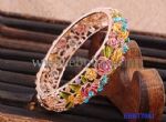 Colorful cloisonne flower bangles 