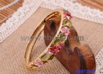 Colorful cloisonne flower bangles 
