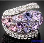 White shining designer chic rhinestone exclusive ring