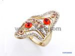 Gold shiny rings, made of alloy and crystals