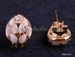 Gold plated heart metal opal earrings