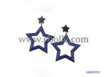 Bule stars crystal shiny metal earrings