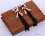 Fashionable metal stud earrings,diamond and metal tasse