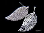 Rhinestone leaf stud earrings, made of rhinestone alloy metal
