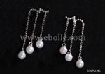 Fashion pearl earrings with metal chain