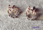 Letters of Love stud earrings with crystal
