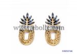 Handcrafted Crystal Earring with Alloy Chain Decoration