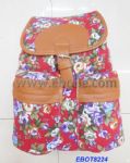 Stylish flora backpack purses, combined with canvas and PU