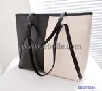 High- grade black and white PU tote bag