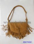 Unique design ladies' small suede bag with tassels
