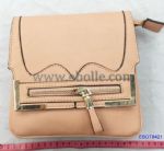 Small ladies' shoulder bags with zipper expended