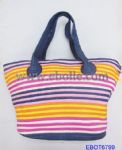 Multicolor stripe straw handbags