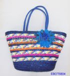 Multicolor straw tote bags decorate with big flower