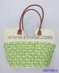 Vogue jacquard weave beach straw handbags 