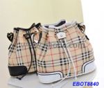 British Plaid Style Shoulder drawstring Handbags