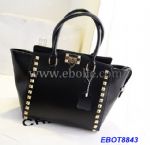 Black PU Handbag with rivet decoration