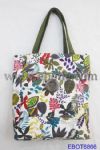 Trendy printed canvas handbags with button pocket