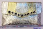 High-grade python PU clutch bags decorate black rhinestone