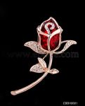 Gemstone Rose Brooches