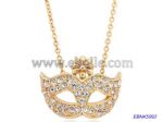 Diamante mask pendant necklace