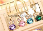 Crystal rabbit pendant necklace