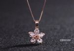 Zircon Flower Designs Pendant Necklace