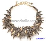 Diamante metal necklace