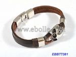 Skull designs leather bracelets