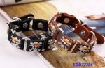 Skull designs leather bracelets