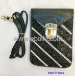 Ladies' PU Leather Cross Body Bags with Shoulder Strip, Stone/Pearl/Beads Decoration
