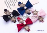 Bowknot Barrette, Matched with Metal Badge,Comes in 4 Colors