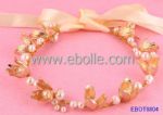 Bridal Wedding Hair Ornaments with Tulips and Pearls Wrapped on the Cup Chain