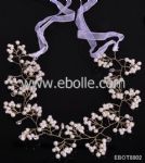 Wedding Hair Ornaments, Made of Cup Chain + Rhinestone + Pearls