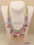 Multi layer beaded necklace